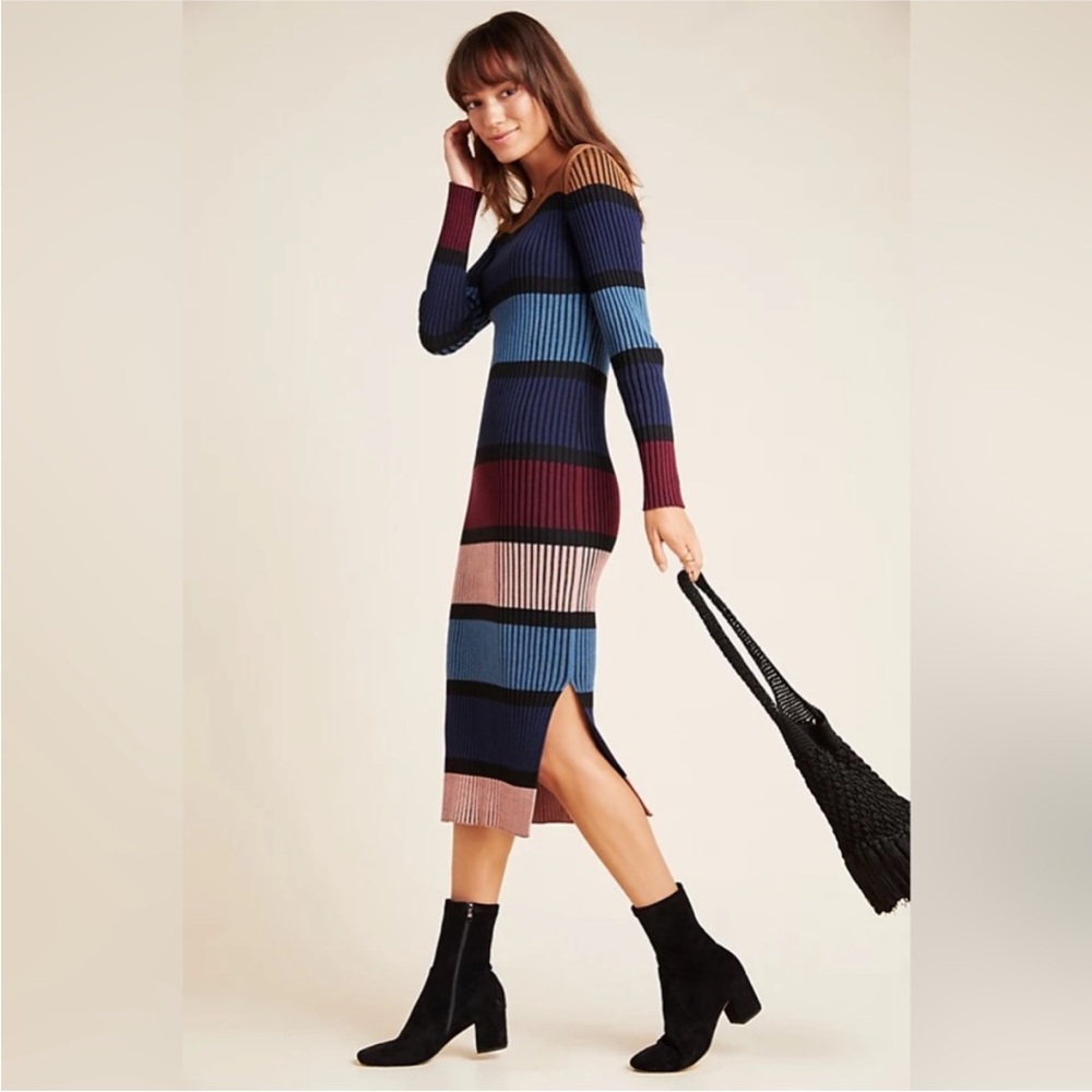 NWT $128 ANTHROPOLOGIE DOLAN COLLECTION LORNA MIDI SWEATER DRESS
